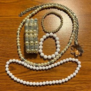 6 pc necklaces and bracelets.